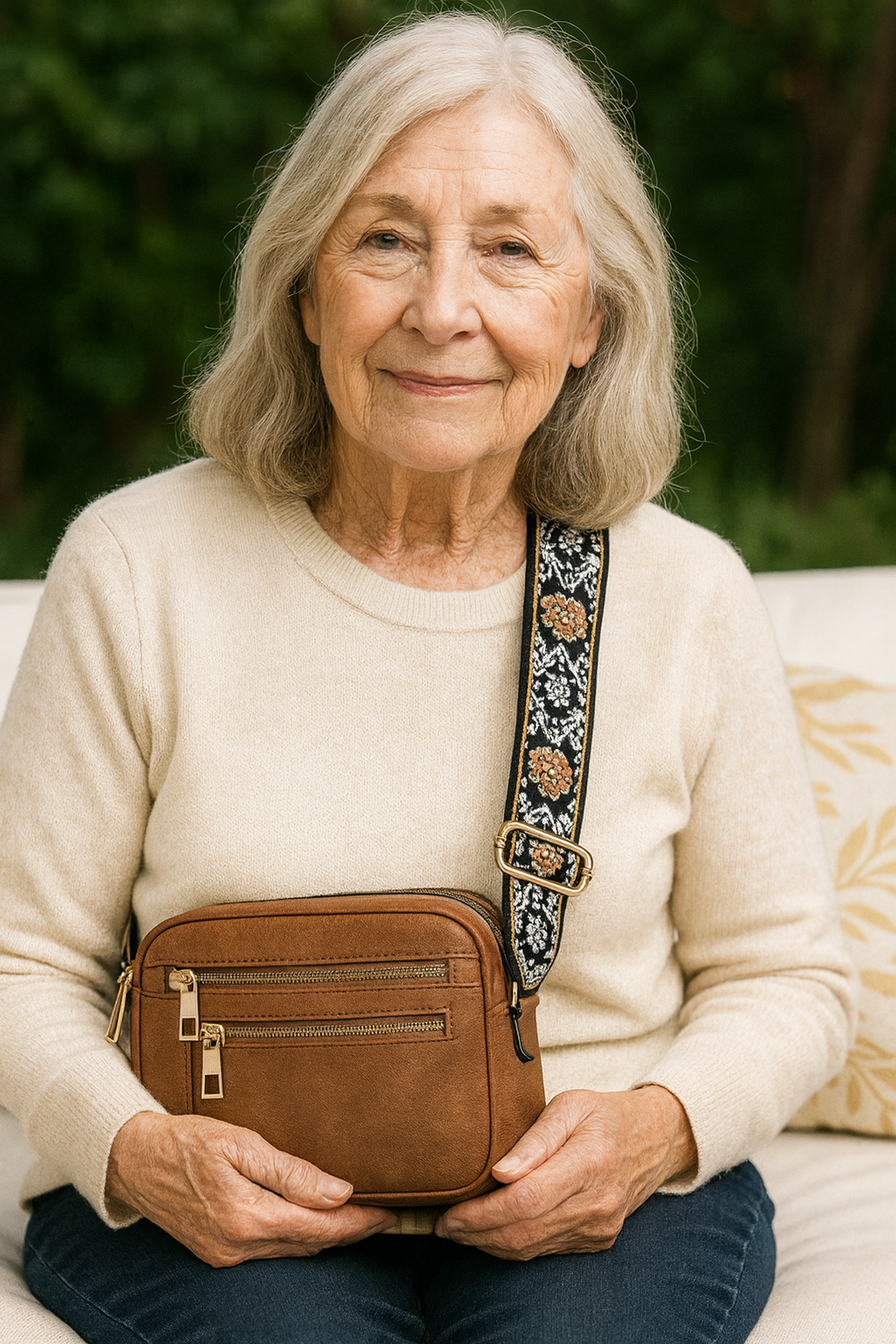 María | Bolso de hombro de piel elegante