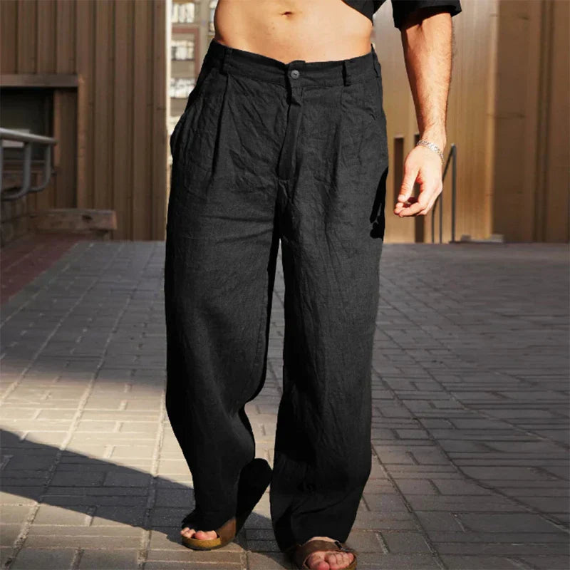 Alejandro | Pantalón de lino de pierna ancha