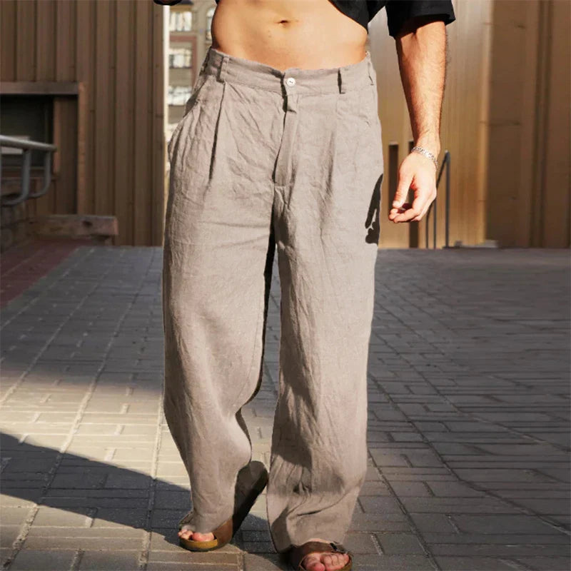Alejandro | Pantalón de lino de pierna ancha