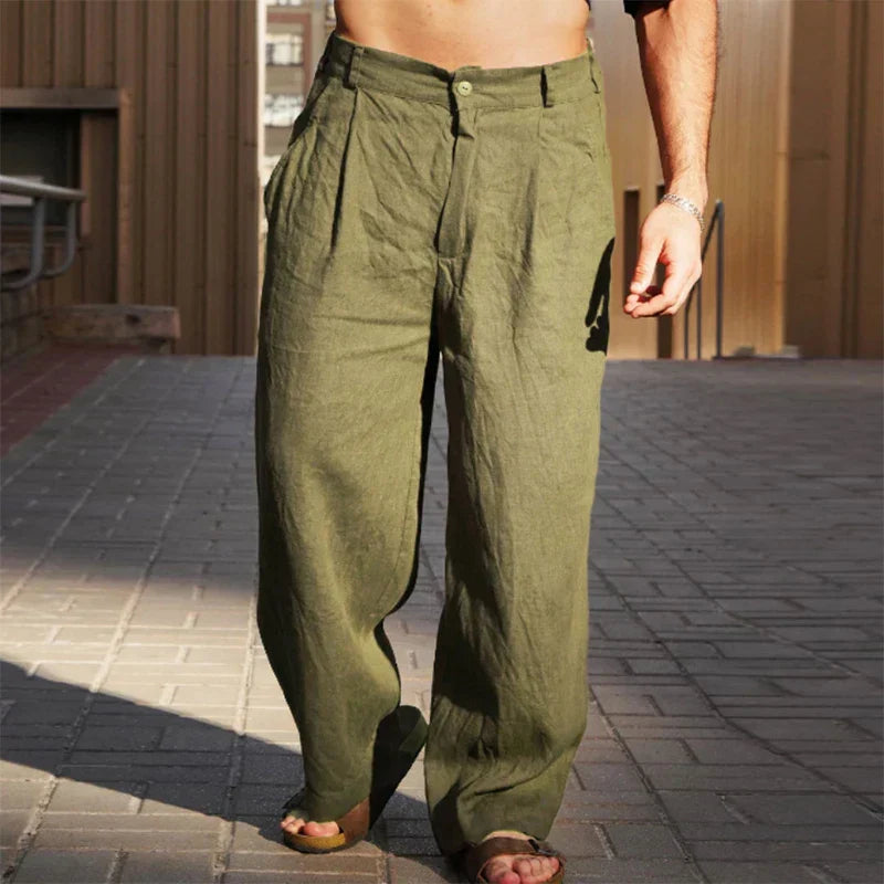Alejandro | Pantalón de lino de pierna ancha