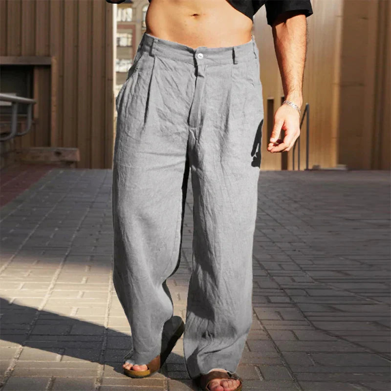 Alejandro | Pantalón de lino de pierna ancha